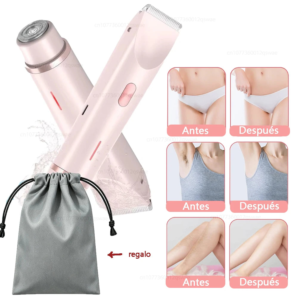 Electric Shaver for Woman Double Head Dual Purpose Female Razor Body Epilator Leg Underarm Bikini Electric Hair Remover Trimmer