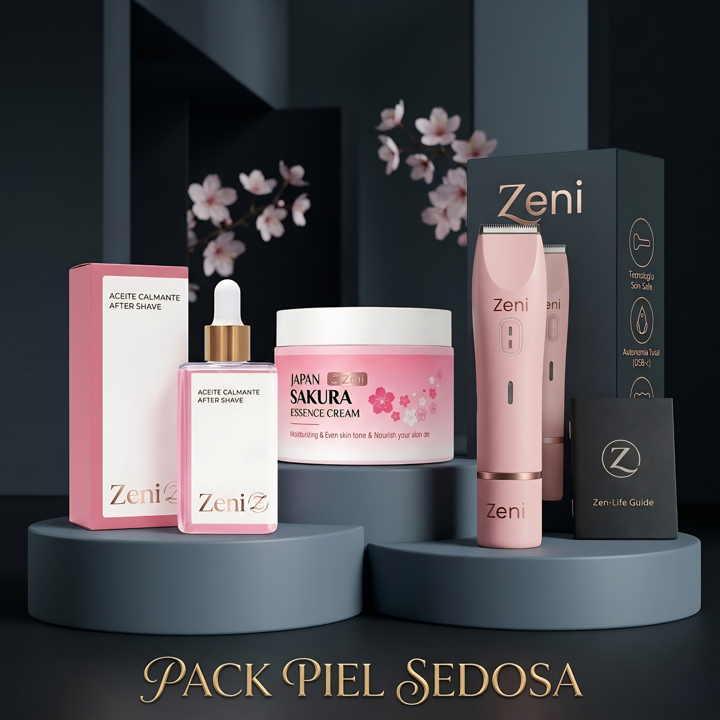 Kit Piel Sedosa (Maquinilla 2 en 1 + Crema + Aceite)