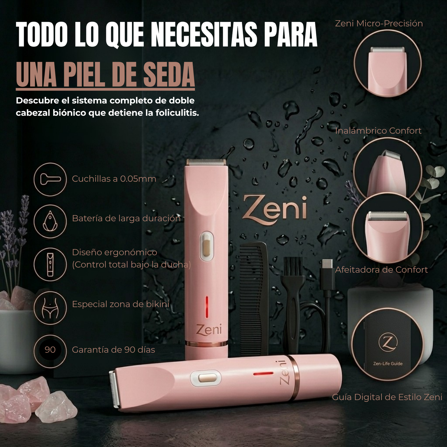 Rasuradora Zeni Dermacare Antifoliculitis (2 en 1)